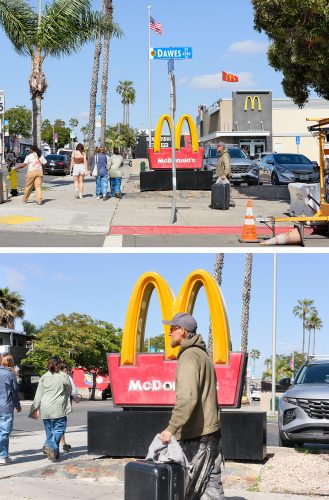 John MacLean TwoMcDonald's San Diego people walking past diptych john maclean photography art