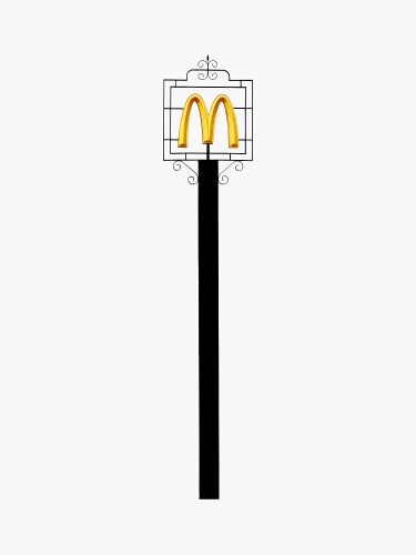 John MacLean SystemAdapted pub sign made into McDonald's sign Bromley UK